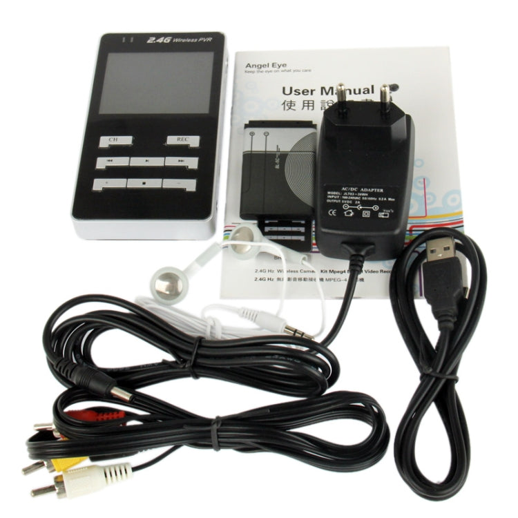 2.4GHz 2.5 inch TFT LCD 1/3 CMOS Wireless Camera Digital Recorder(Black)