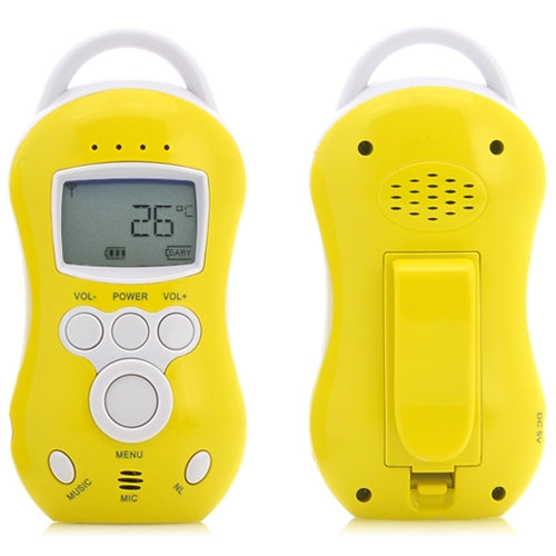 Two Way Audio Wireless Baby Monitor with Charging Dock, 300m Range Temperature Sensor & Temperature Range Alert (I386)(Yellow)