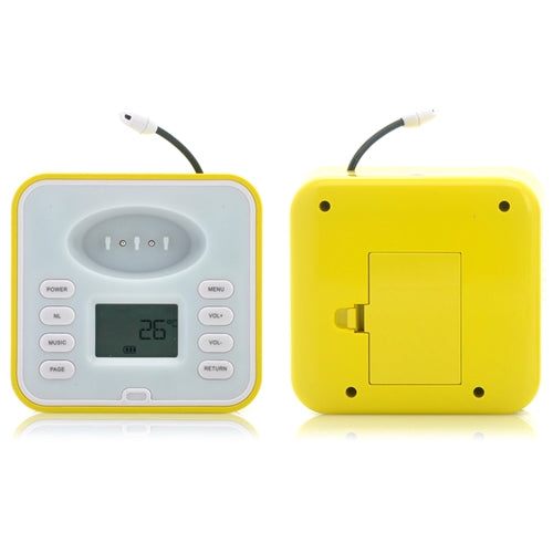 Two Way Audio Wireless Baby Monitor with Charging Dock, 300m Range Temperature Sensor & Temperature Range Alert (I386)(Yellow)