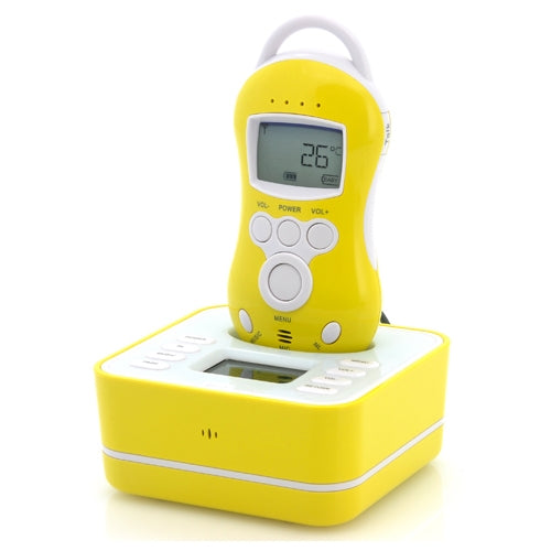 Two Way Audio Wireless Baby Monitor with Charging Dock, 300m Range Temperature Sensor & Temperature Range Alert (I386)(Yellow)