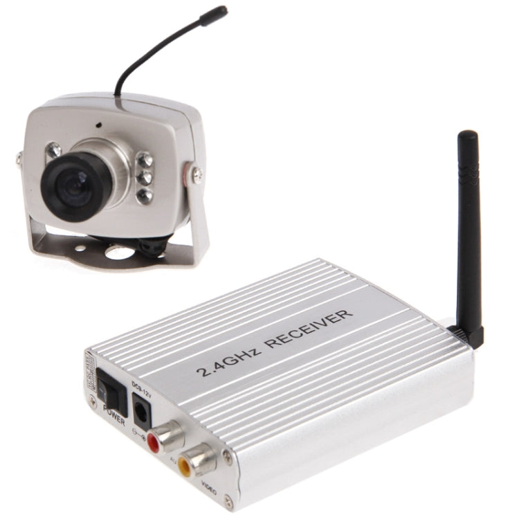 2.4GHz  Wireless Receiver and Camera 6 LED, Built in Microphone for Audio Monitoring, Max Support 4 Cameras