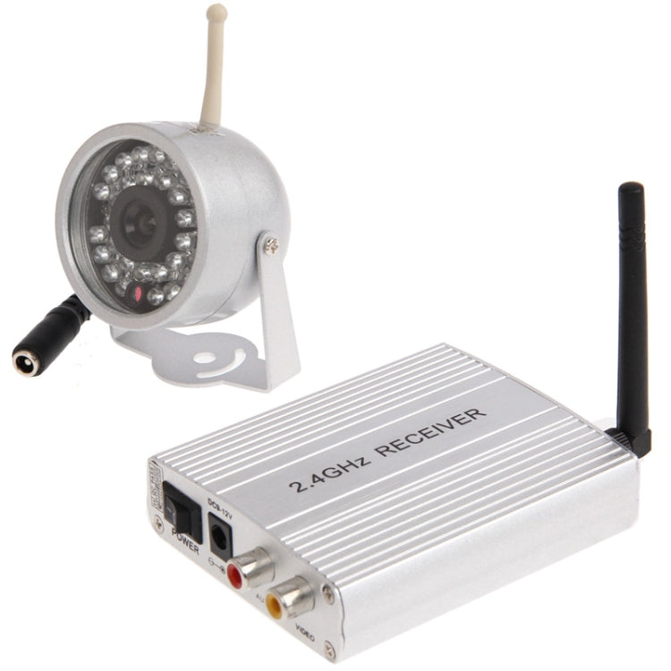 2.4GHz Wireless Receiver and Waterproof Camera 30 LED, Built in Microphone for Audio Monitoring, Support Night Vision (Effective Range:12m), Max Support 4 Cameras