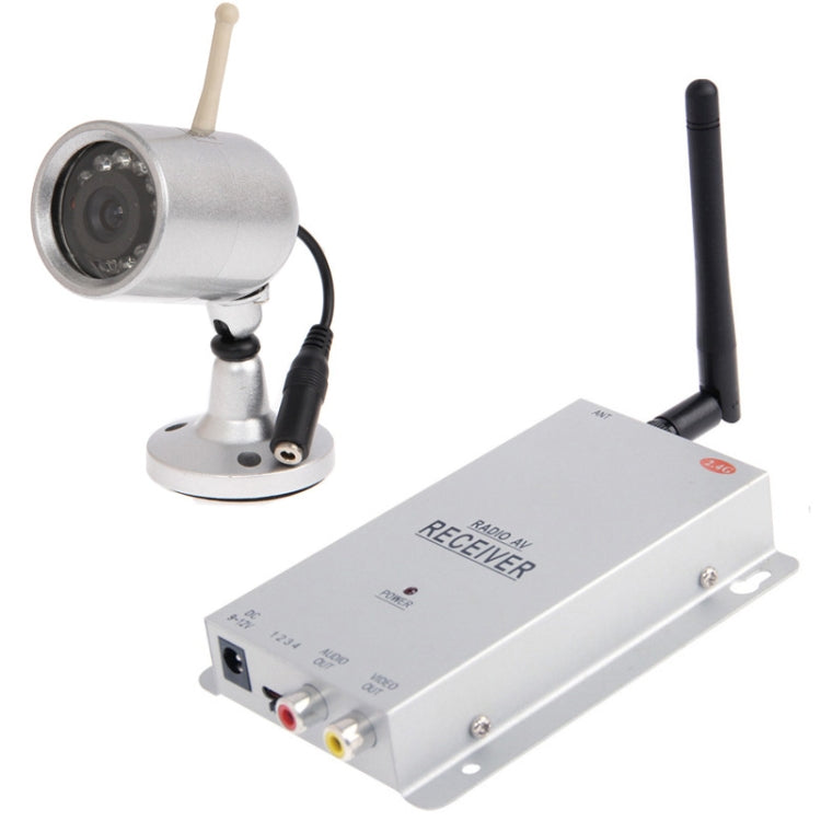 2.4G Wireless Receiver and Waterproof Camera 11 LED, Built in Microphone for Audio Monitoring, Support Night Vision (Effective Range:7m), Max Support 4 Cameras