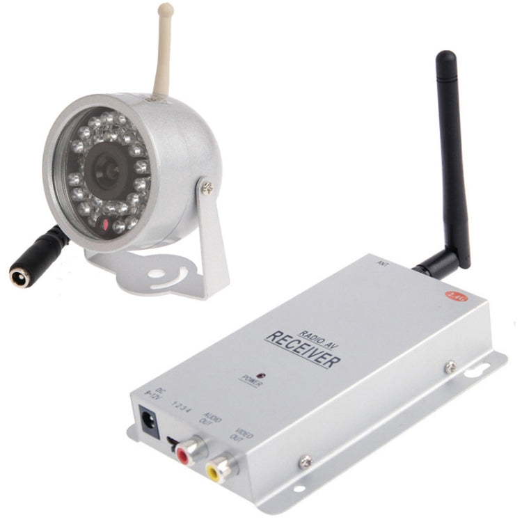 2.4GHz Wireless Receiver and Waterproof Camera 30 LED, Built in Microphone for Audio Monitoring, Support Night Vision (Effective Range:12m),Max Support 4 Cameras