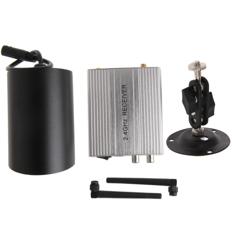 2.4GHz Wireless Receiver and Camera 24 LED, Built in Microphone for Audio Monitoring, Support Night Vision (Effective Range: 15m), CCD 420 TV Line, Max Support 4 Cameras
