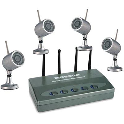 2.4GHZ Wireless Surveillance Kit with 4 Cameras