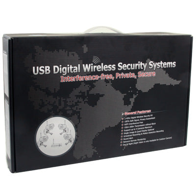 2.4GHz USB DVR Digital Wireless 4 x IR Camera Security System (W701DK1)(Black)
