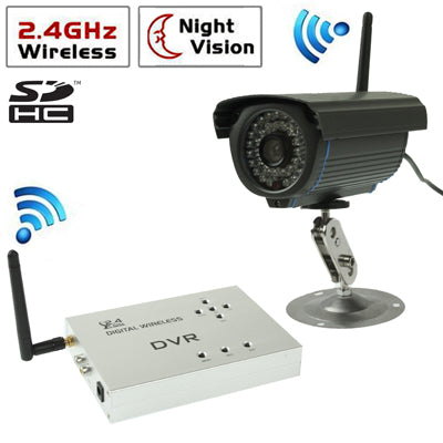 2.4GHz Wireless Home DVR Camera Kit, Support 4 Channels & SD Card, Motion Detection Recording Function