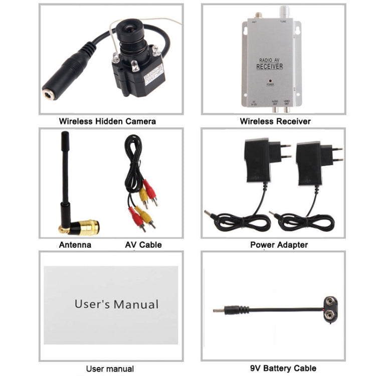 1.2G Wireless Receiver and Infrared Camera 4 LED, Adjustable Lens, Unobstructed Effective Range: 50m -100m
