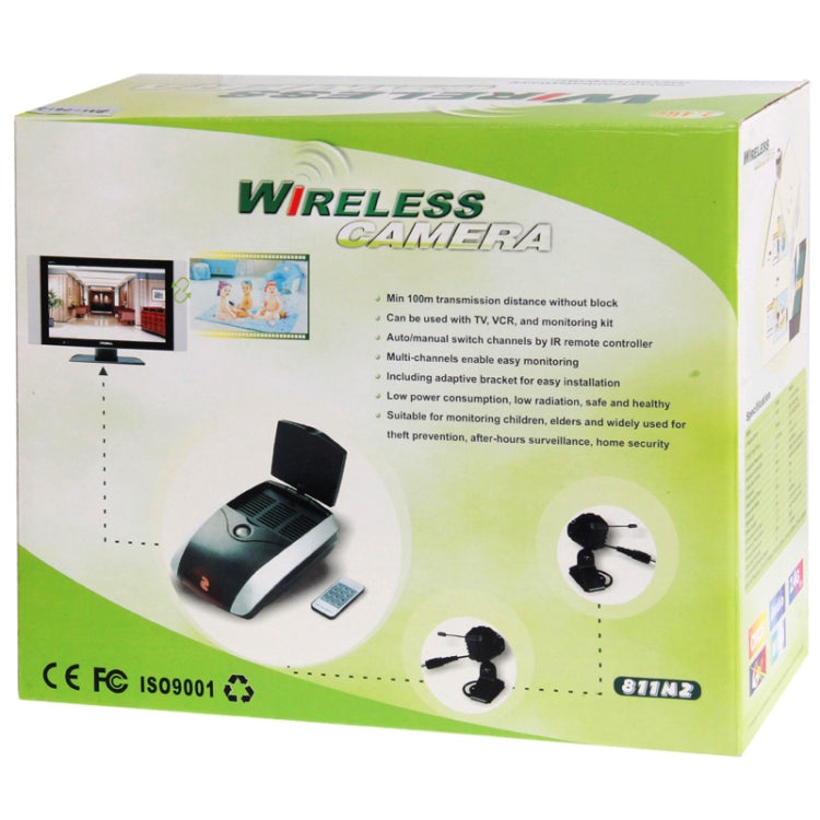 1.2G Wireless Receiver and Waterproof Infrared Digital CCD Video Camera 24 LED, with 360 Degree Rotatable Metal Holder