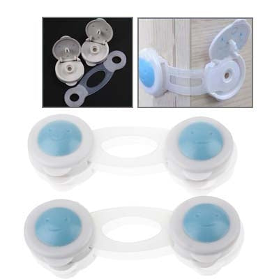 2x Cabinet Door Drawers Bendy Baby Safety Lock Latch(Blue)