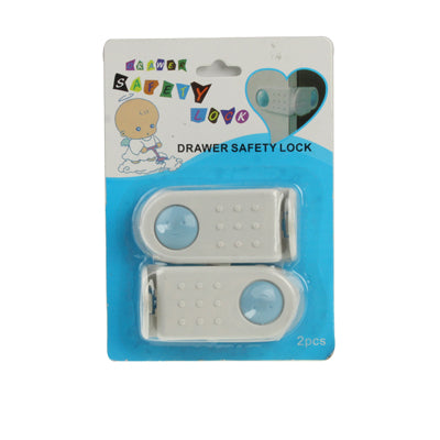 2x Door Fridge Drawers Cabinet Safety Lock(White)