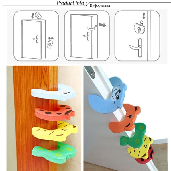 Cartoon Child Safety Gate Card / EVA Door Stopper(Baby Blue)