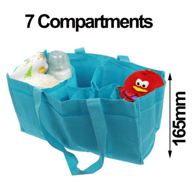 Double-Deck Non-Woven Fabric Mommy Diaper Hand Bag with 7 Compartments