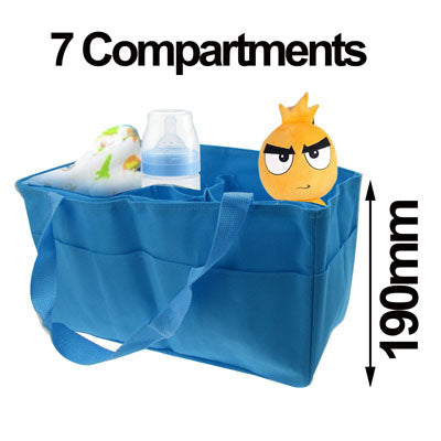 Double-Deck Thickened Non-Woven Fabric Mommy Diaper Hand Bag with 7 Compartments