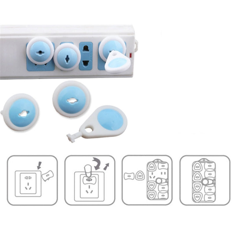 6 x Electrical Security Socket Lock Keep Baby Children Kids Safe for 2 Plug Sockets(Baby Blue)