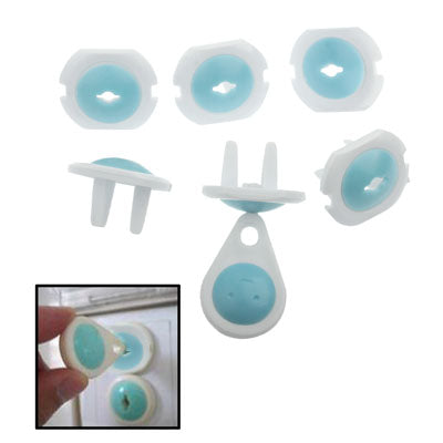 6 x Electrical Security Socket Lock Keep Baby Children Kids Safe for 3 Plug Sockets(Baby Blue)