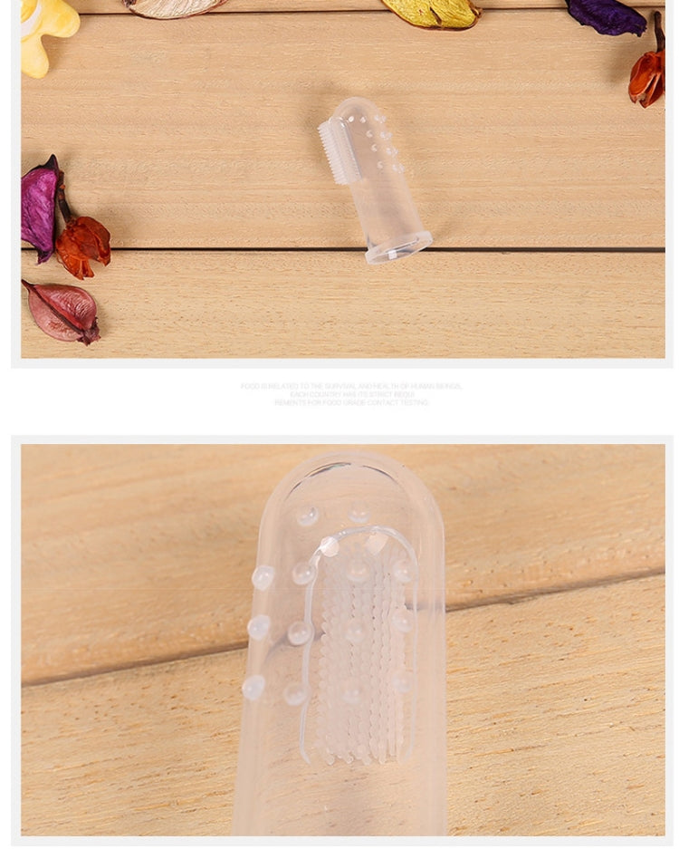 3 PCS RK-3604 Baby Silicone Toothbrush / Baby Finger Toothbrush / Finger Massage(Transparent)