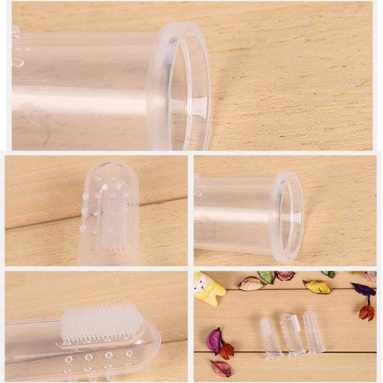 3 PCS RK-3604 Baby Silicone Toothbrush / Baby Finger Toothbrush / Finger Massage(Transparent)