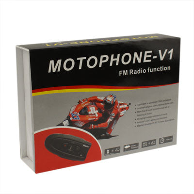 Motorcycle Helmet Dedicated Bluetooth Headset with FM Function for All Bluetooth Mobile Phone(Black)