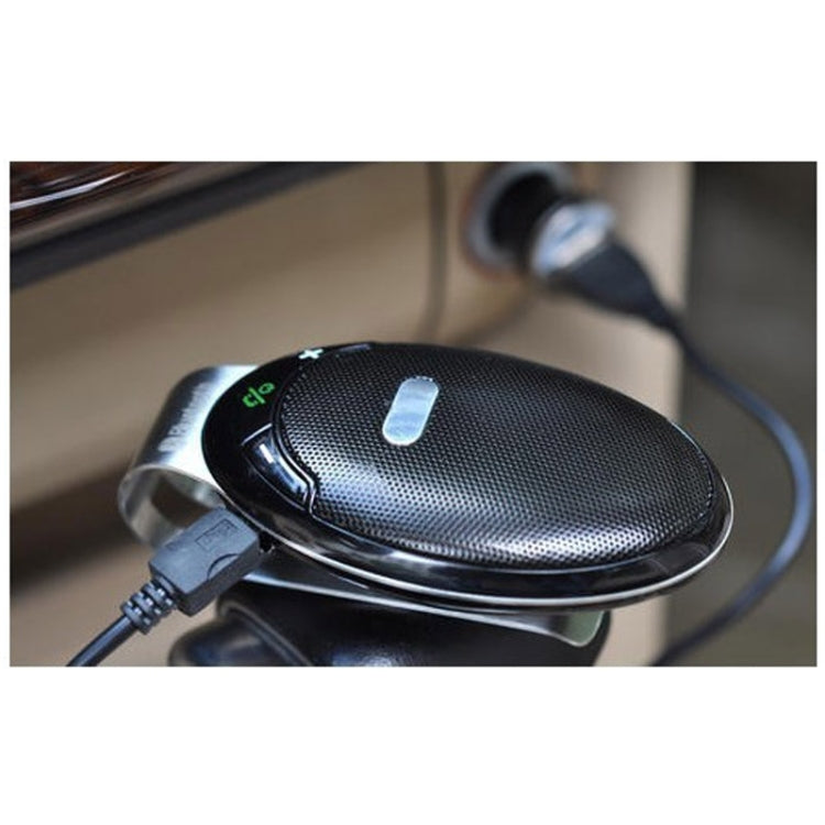 HF-810 Bluetooth 4.0 Hands Free Car Kit Speakerphone Speaker for iPhone / HTC / Samsung, with Sun Visor Clip & Car Charger