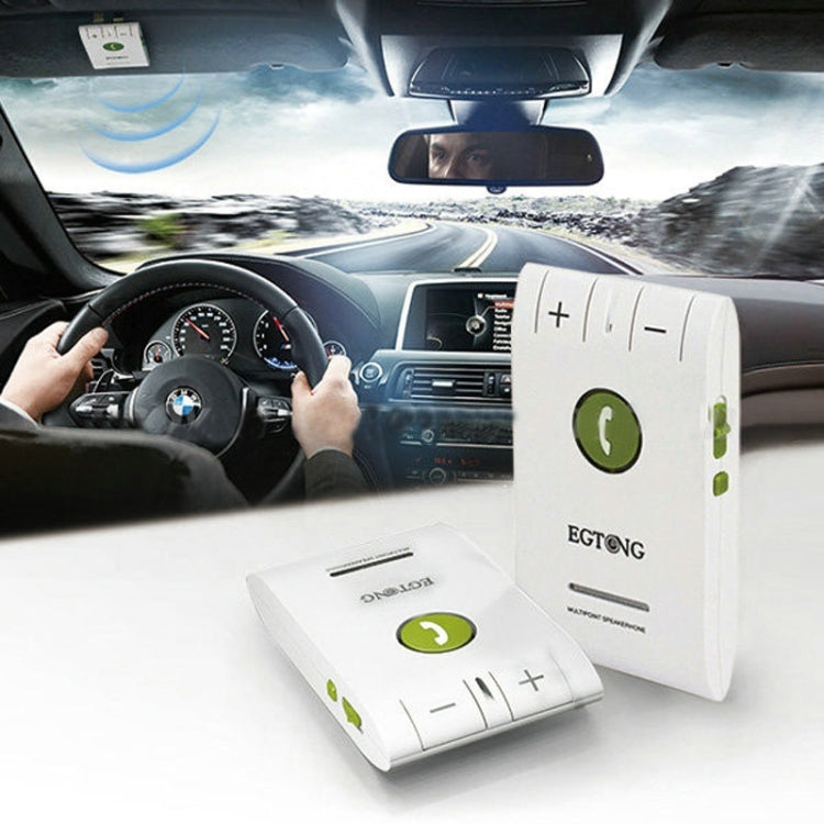 Hands Free Kit Bluetooth 4.0 In-car Multipoint Speakerphone Speaker for iPhone / HTC / Samsung, with Sun Visor Clip & Car Charger(White)