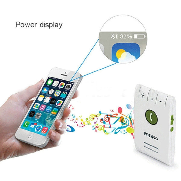 Hands Free Kit Bluetooth 4.0 In-car Multipoint Speakerphone Speaker for iPhone / HTC / Samsung, with Sun Visor Clip & Car Charger(White)