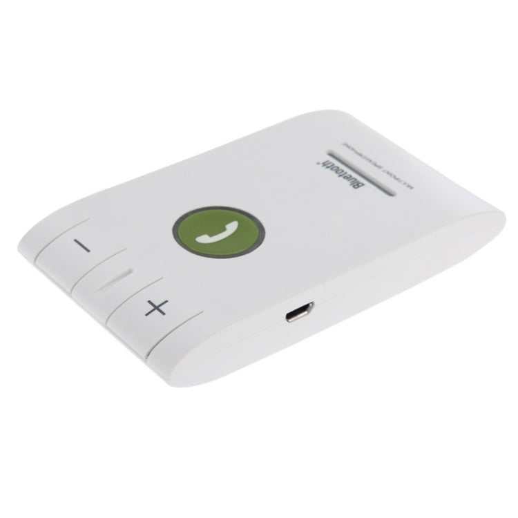 Hands Free Kit Bluetooth 4.0 In-car Multipoint Speakerphone Speaker for iPhone / HTC / Samsung, with Sun Visor Clip & Car Charger(White)