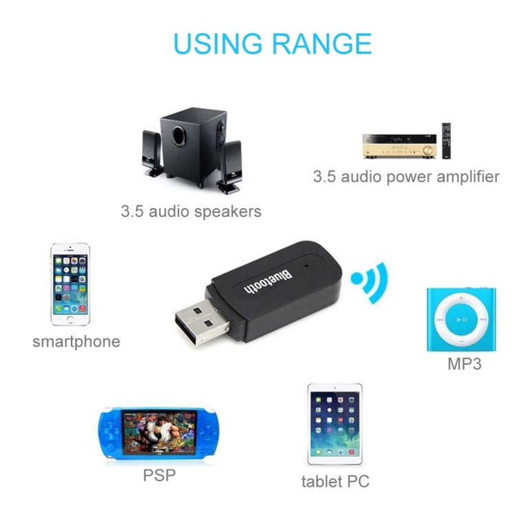YET-M1 USB Bluetooth V2.1 Music Receiver, Wireless Distance: 10m, For iPhone, Samsung, HTC, Sony, Google, Huawei, Xiaomi and other Smartphones