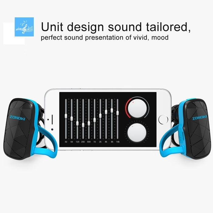 Zonoki B93 Stereo Bluetooth Multipoint Connection Sweatproof Sport Headset with Mic(Blue)