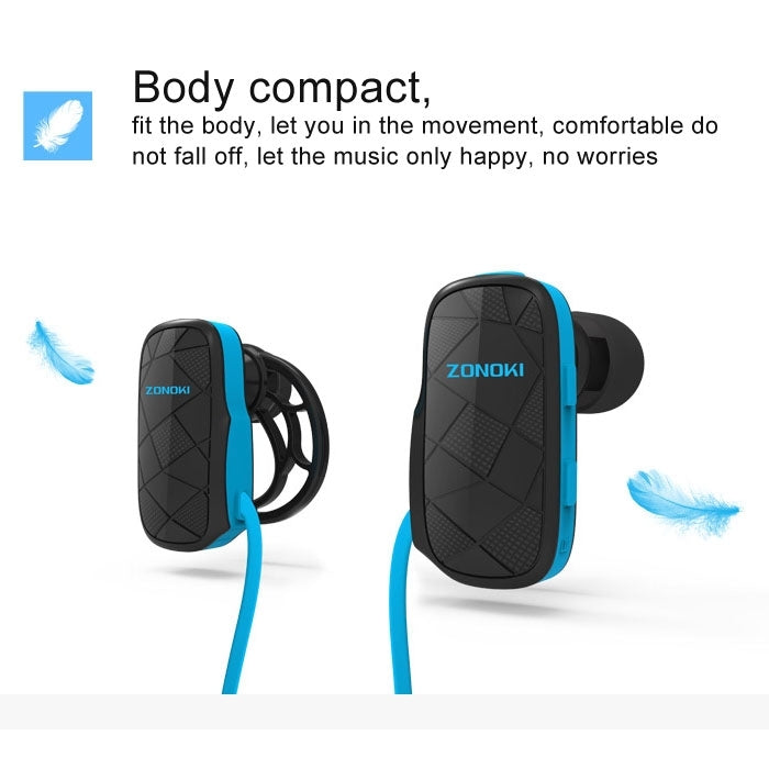 Zonoki B93 Stereo Bluetooth Multipoint Connection Sweatproof Sport Headset with Mic(Blue)