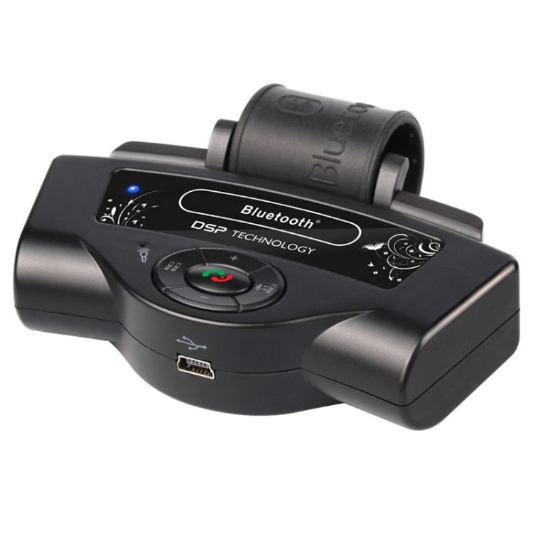 BT-8109B Steering Wheel Car Bluetooth Hands-free Kit with Car Charger, Support Music Play & Hands-free Answer Phone & FM Function(Black)