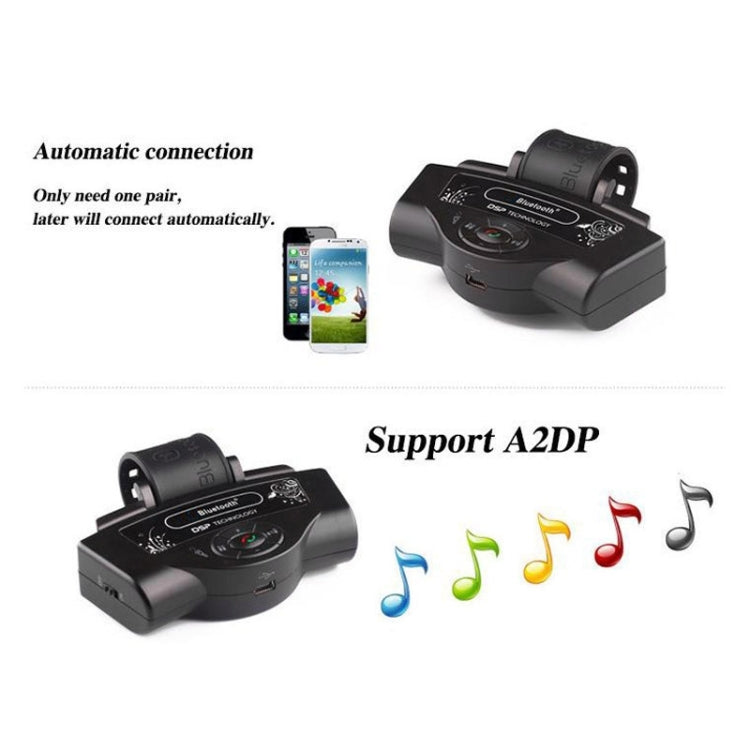 BT-8109B Steering Wheel Car Bluetooth Hands-free Kit with Car Charger, Support Music Play & Hands-free Answer Phone & FM Function(Black)