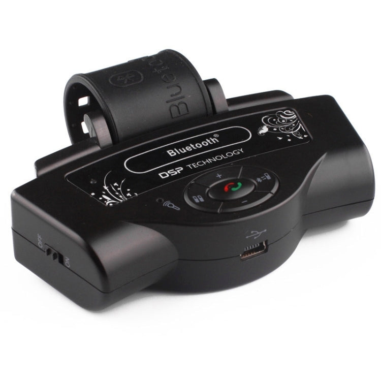 BT-8109B Steering Wheel Car Bluetooth Hands-free Kit with Car Charger, Support Music Play & Hands-free Answer Phone & FM Function(Black)