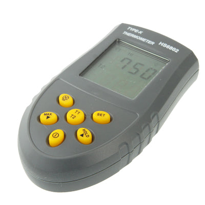 HS6802 Handheld Digital Contact Thermometer with Dual-channel(Grey)