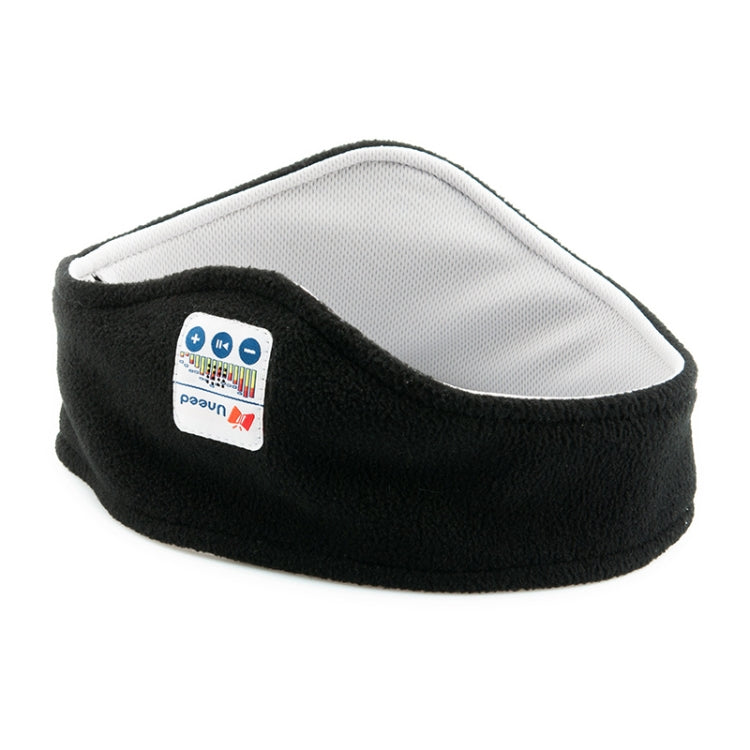 Stereophonic Bluetooth Run Headband BT-H90-NB, Fleece Sports Head Band BT 3.0 Connectivity, 10 Meters Range(Black)