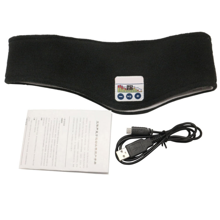Stereophonic Bluetooth Run Headband BT-H90-NB, Fleece Sports Head Band BT 3.0 Connectivity, 10 Meters Range(Black)