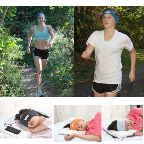 Stereophonic Bluetooth Run Headband BT-H90-NB, Fleece Sports Head Band BT 3.0 Connectivity, 10 Meters Range(Black)