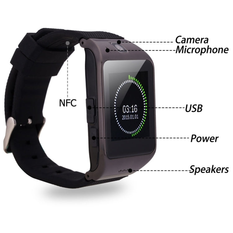 UHAPPY UW1 Smart Watch 1.55 inch Capacitive Touch Screen Watch Phone, Support Fitness Function / Pedometer / Sedentary Remind / Sleep Monitor / NFC / GSM