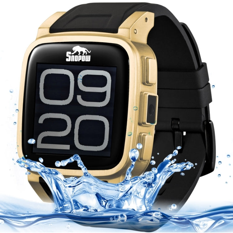 SNOPOW W1 GSM / GPRS Smart Watch Phone, IP68 Waterproof, NUCLEUS, 2.0MP Camera / Bluetooth V3.0 / Pedometer / Sleep Monitoring, Network: 2G(Gold)