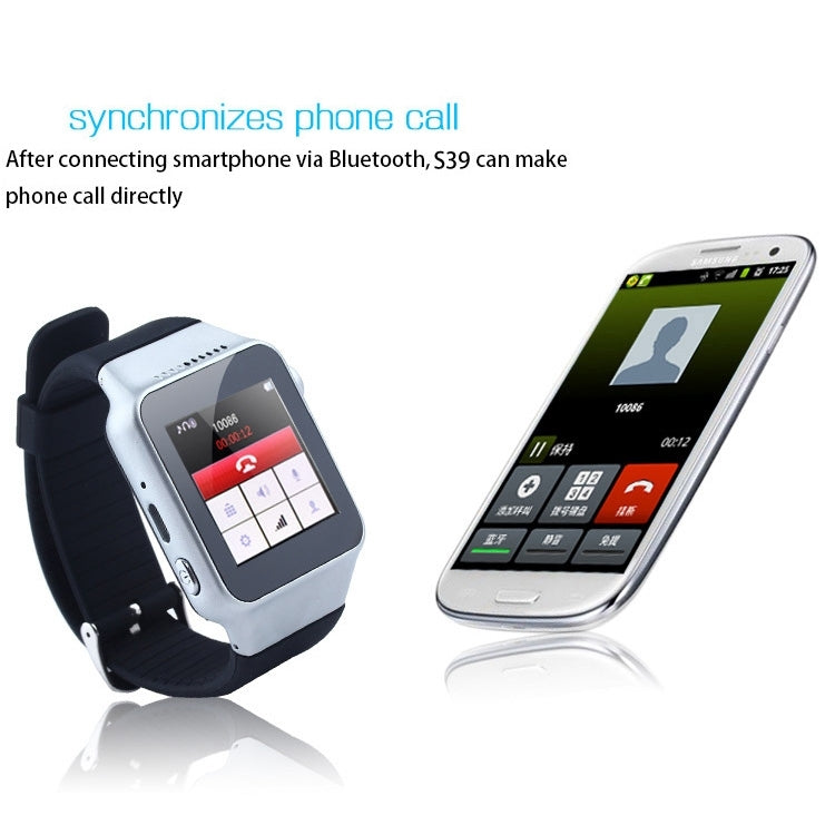ZGPAX S39 GSM Smart Watch Phone, MTK6260, Anti-lost Function / Remote Camera, Bluetooth / FM Radio, Network: 2G