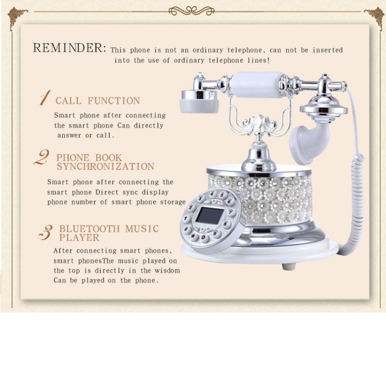 PBQY Elegant Retro Style Smart Bluetooth Telephone, MTK6260A 1.2GHz CPU
