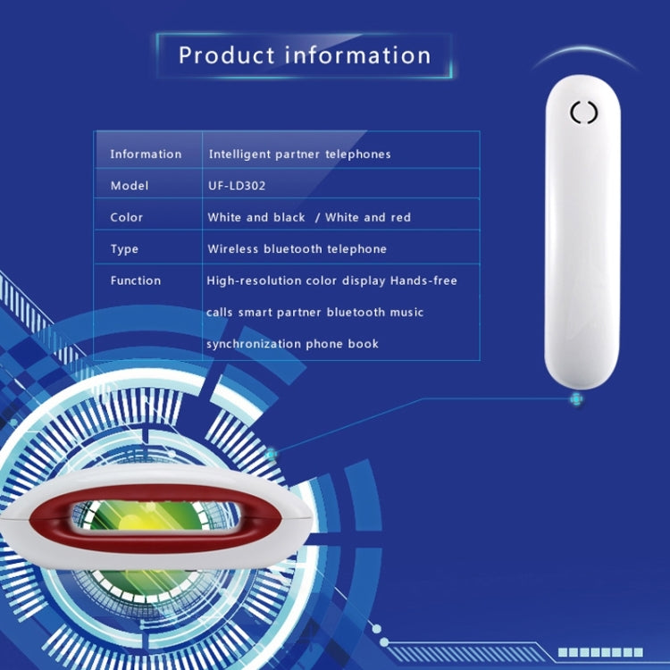 UF302 1.6 inch Display Intelligent Bluetooth Telephone, Support Hands-free, Bluetooth Music, Synchronous Phonebook