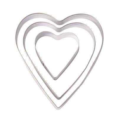 3 PCS Heart Shape Food Processing Machine for Soft Biscuit Machine / Cake Biscuit Moulds(Silver)