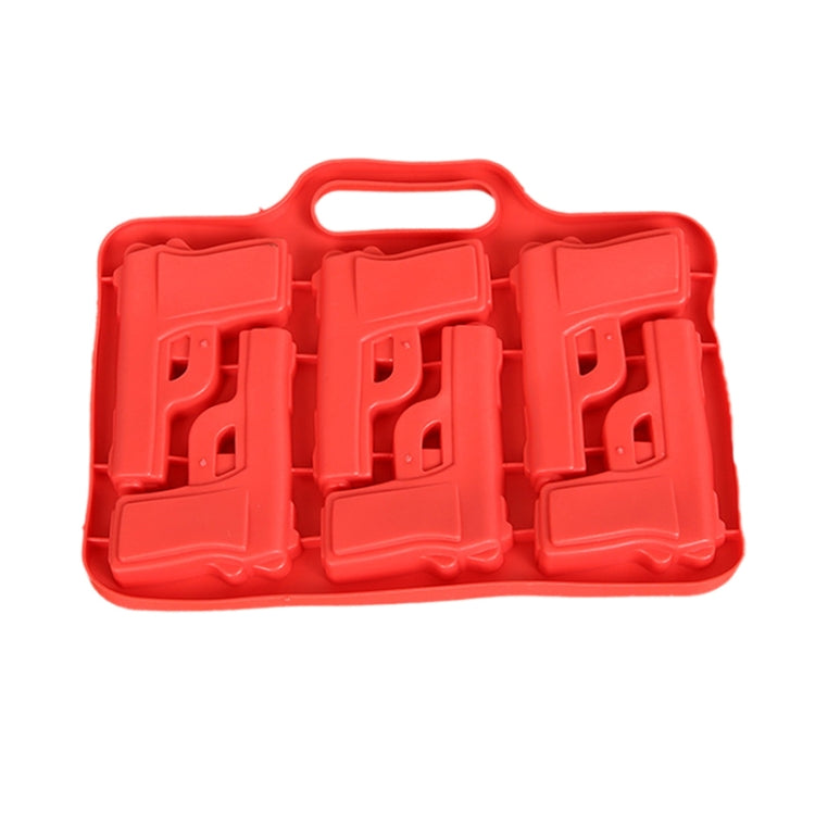 Silicon Handgun Shaped Ice Cube Tray (Random Delivery)(Red)