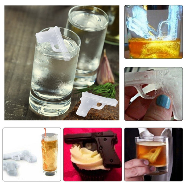 Silicon Handgun Shaped Ice Cube Tray (Random Delivery)(Red)