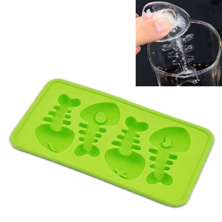 Silicone Fish Bone Shaped Ice Cube Trays Mold (Random Color Delivery)