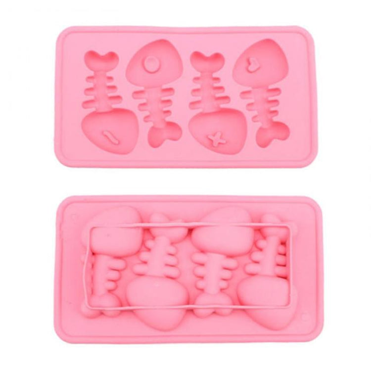 Silicone Fish Bone Shaped Ice Cube Trays Mold (Random Color Delivery)