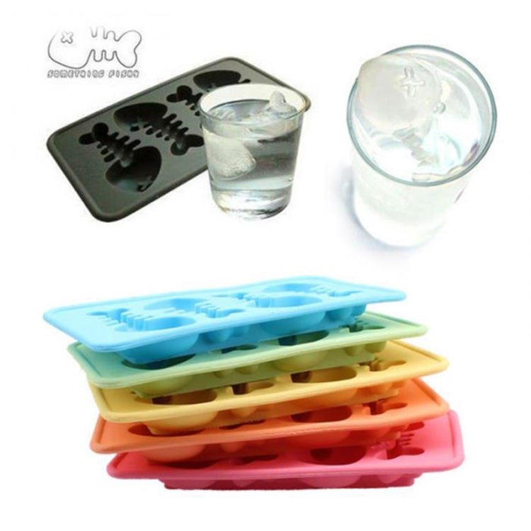 Silicone Fish Bone Shaped Ice Cube Trays Mold (Random Color Delivery)