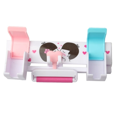Sweet Lovers Toothbrush / Toothpaste Holder with Suction Cups(White)